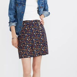 Madewell Side-Button A-Line Mini Skirt in Garden Party